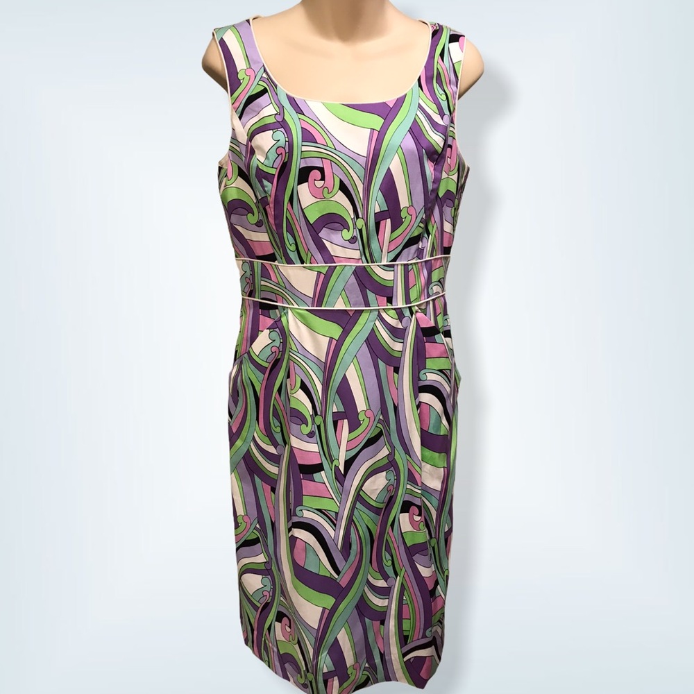 TAHARI by Larry Levine Graphic Sheath Dress - 6